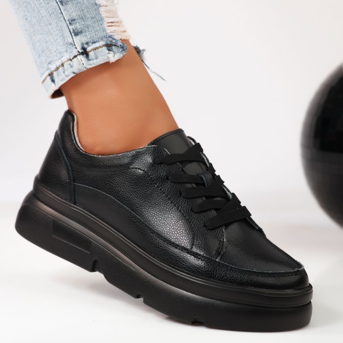 Спортни обувки от естествена кожа Esther черен #9465