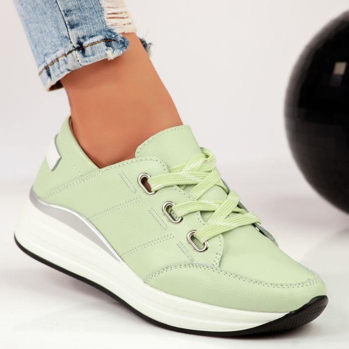 Спортни обувки от естествена кожа Roxen зелено #9448