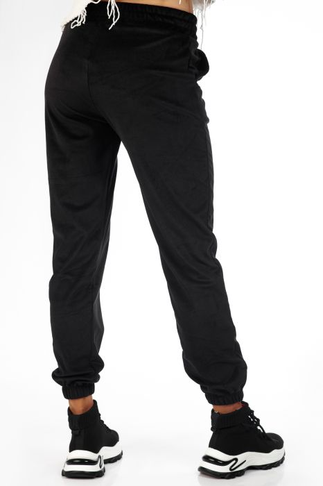 Дамски панталон от кадифе Natasha Черен #A78