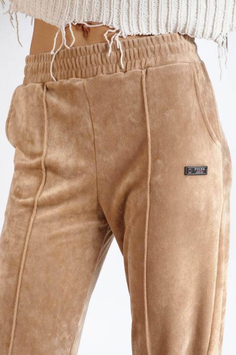 Дамски панталон от кадифе Elina бежово #A70