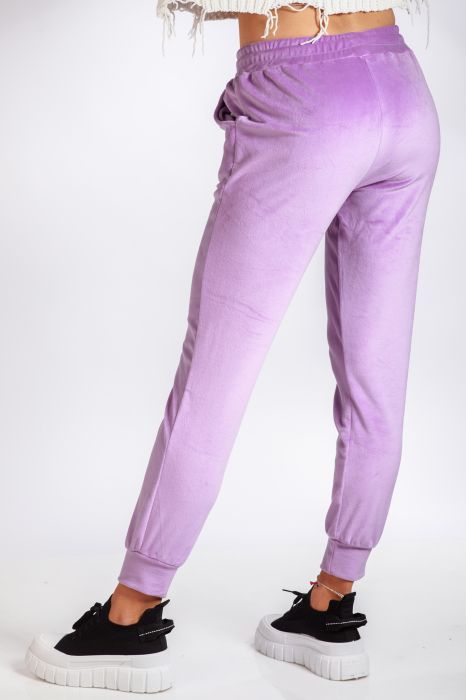 Дамски панталон от кадифе Natasha лилаво #A77