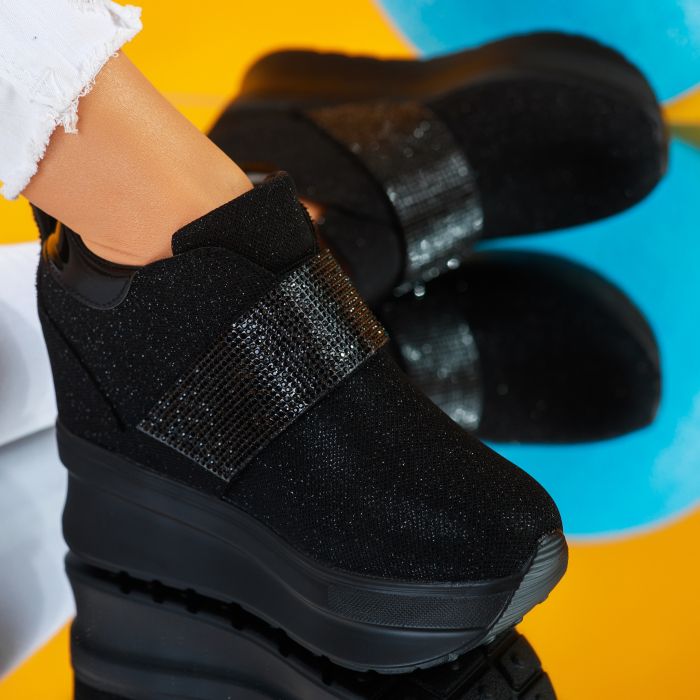 Дамски спортни обувки cu Platforma Genesis Черен #9510