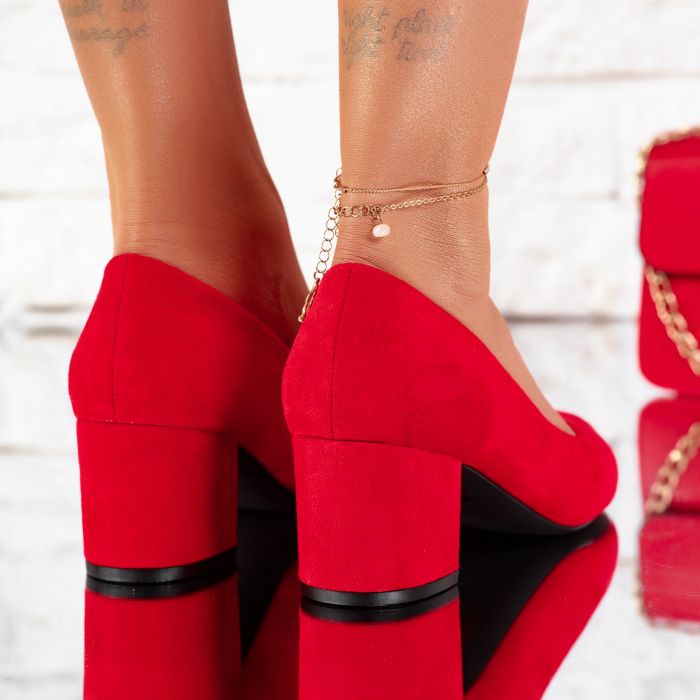 Дамски обувки с токчета Emotion червен #9629