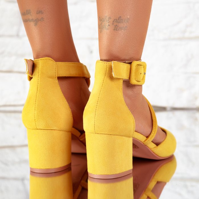 Дамски обувки с токчета Jade жълт #9661