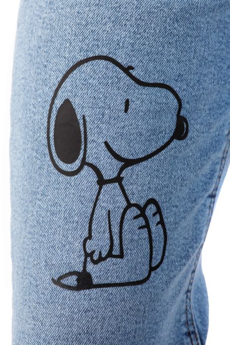 Дамски Дънки Boyfriend Snoopy Сини #A95