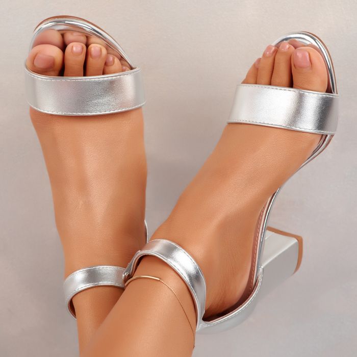 Дамски сандали на ток Gracelyn Сребро #10115