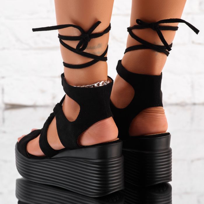 Дамски сандали с платформата Tiana черен #10274