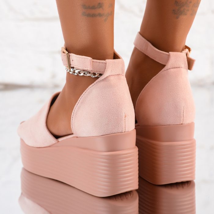 Дамски сандали с платформата Tyga розово #10254