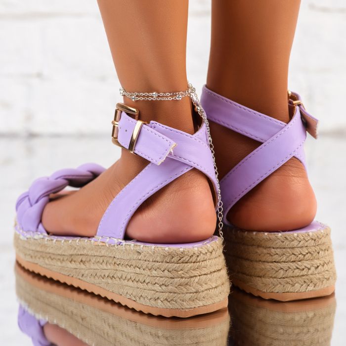  Дамски сандали с платформата Izabella лилаво #10326