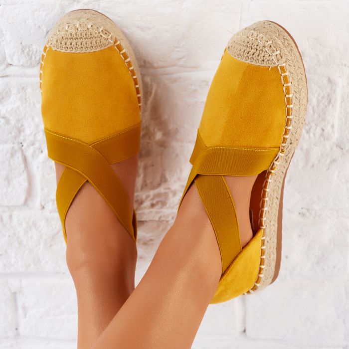  Дамски сандали с платформата Maddison жълто #10334