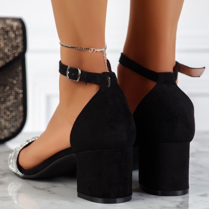 Дамски сандали на ток Isabelle Черен #10608