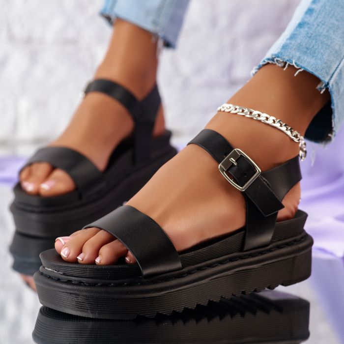 Дамски сандали на платформа Coralie Черен #10511