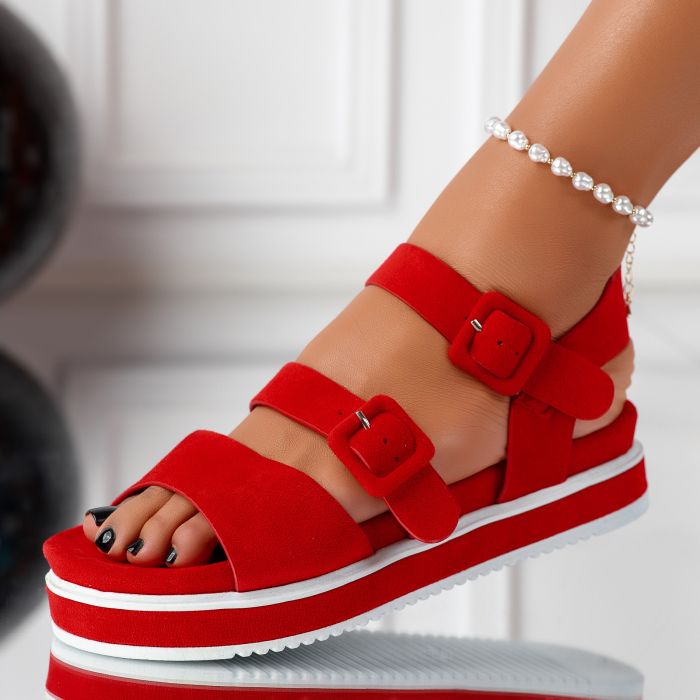Дамски сандали Ana червени #11363