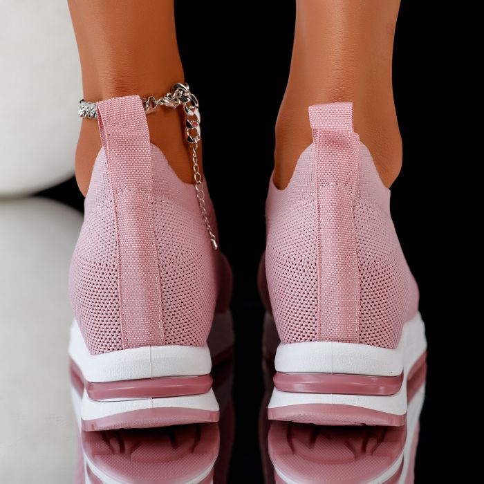 Дамски спортни обувки cu Platforma Love розово #11646