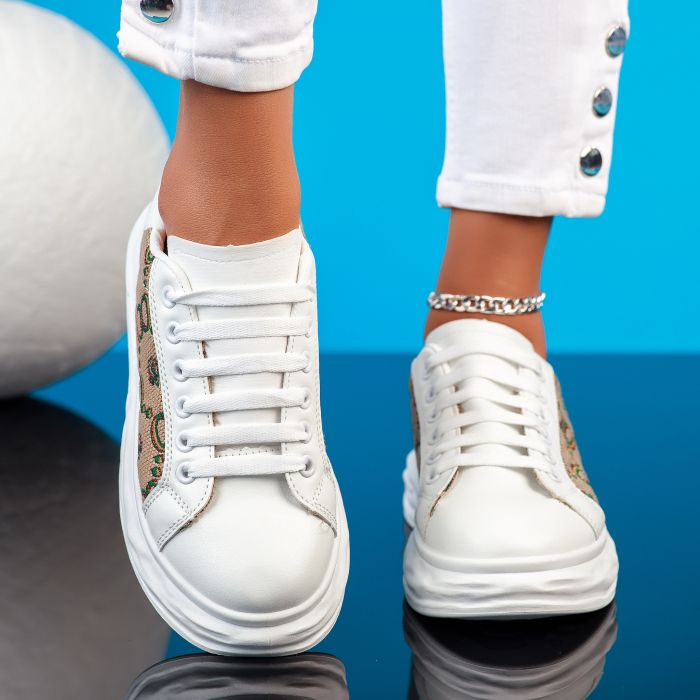Дамски спортни обувки Rona Бяло/Maro #12027