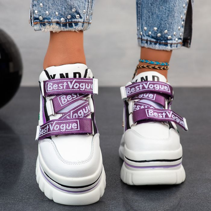Дамски спортни обувки с платформата Rita лилаво #12241