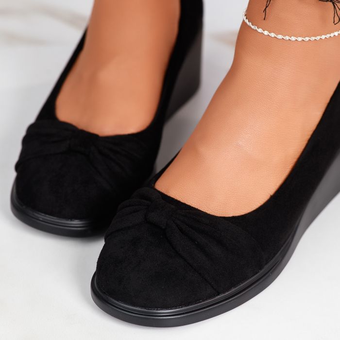 Ежедневни дамски обувки с платформа Elena Черно2 #12346