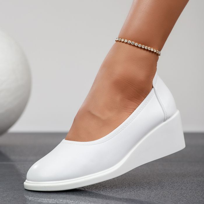 Rhodos Női Fehér Alkalmi Cipő Platformmal #12333