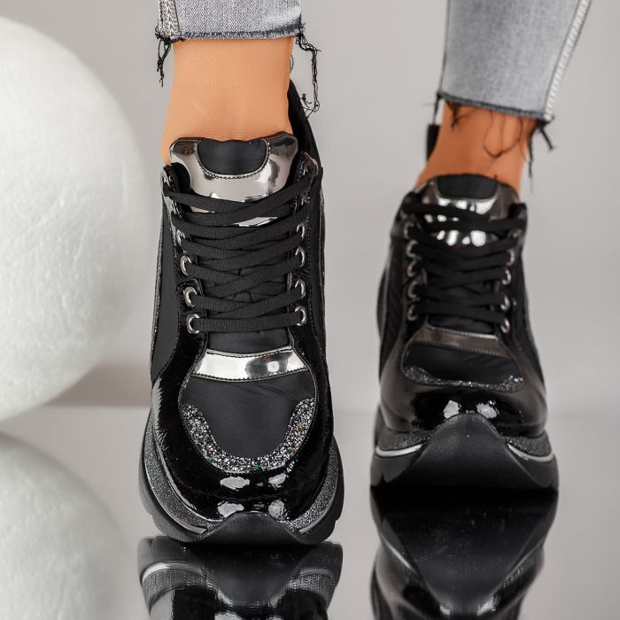 Дамски спортни обувки С платформата Skylar черен #12707