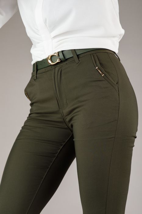 Pantaloni Casual Dama Chris Khaki #A284