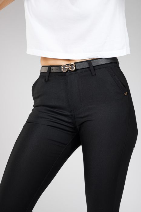 дамски ежедневни панталони Della черен #A308