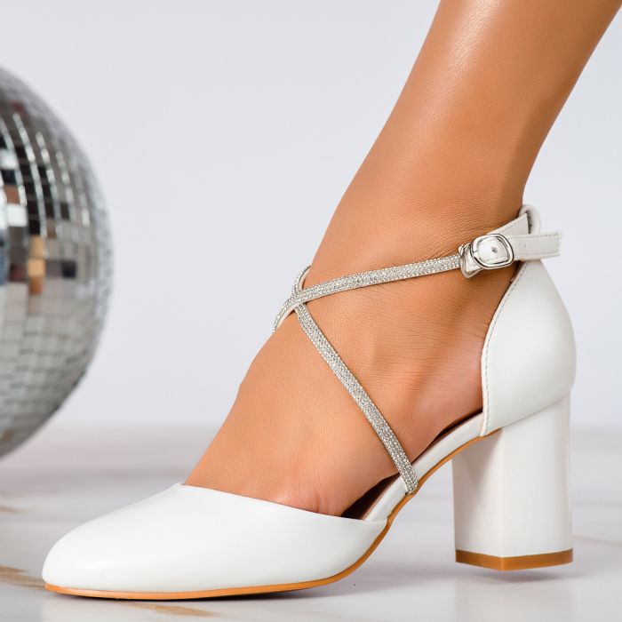 Дамски обувки с ток Helen бялоi #13326