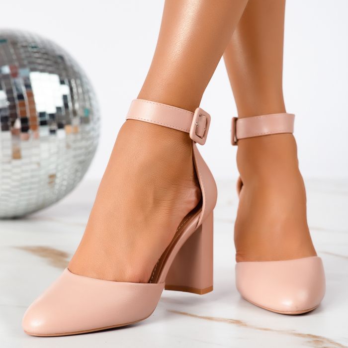 Дамски обувки с ток Alice розово #13324