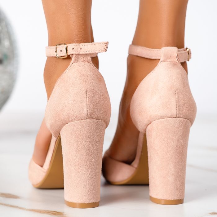 Дамски обувки с ток Briana розово #13304