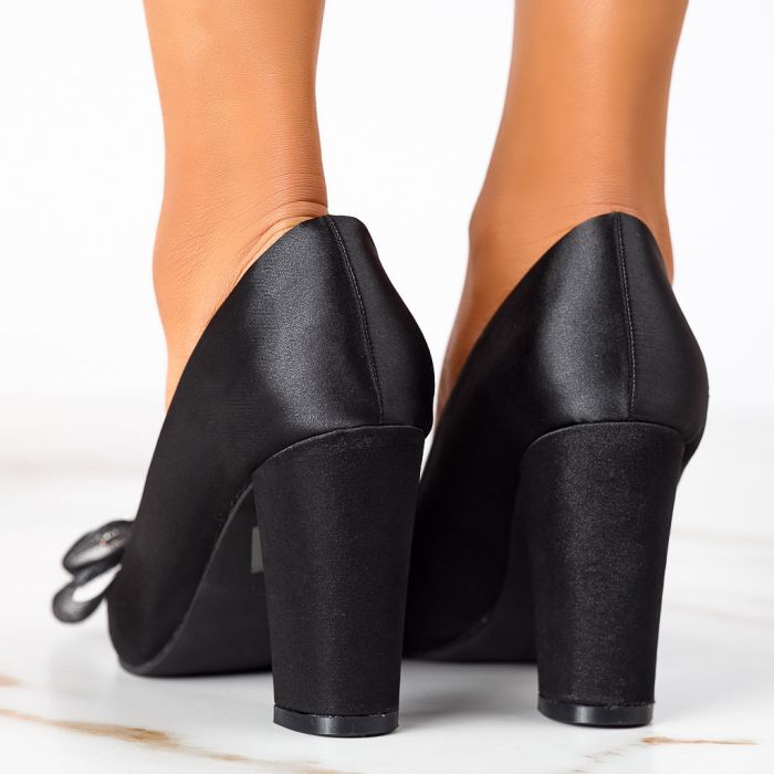Дамски обувки с ток Rosalia черен #13297
