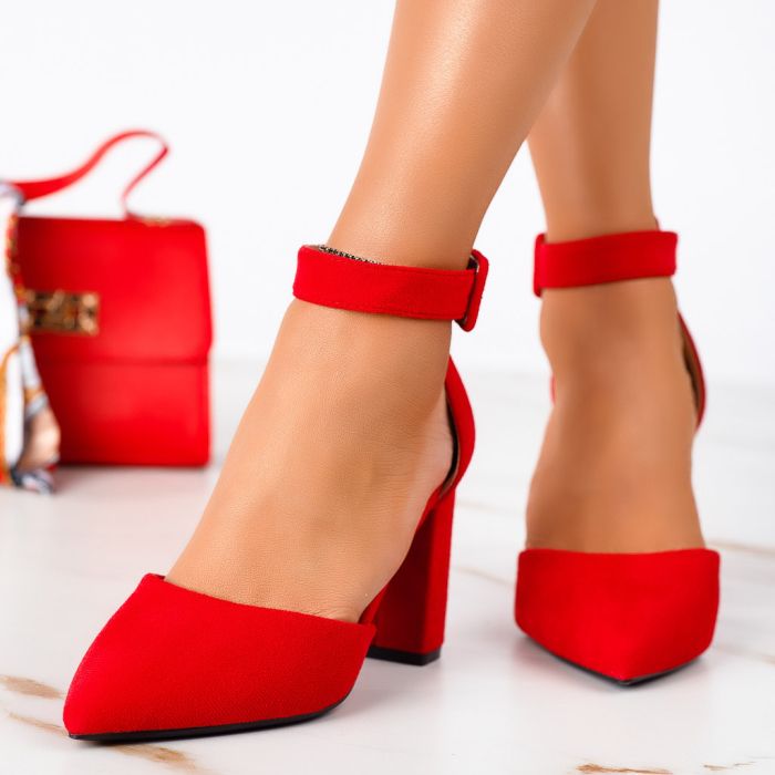 Pantofi Dama cu Toc Josie2 Rosii #13320